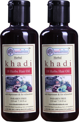 

Khadi Rishikesh Herbal 18 Herbs Pack of 2 Each - Hair Oil(210 ml)