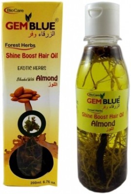 BIOCARE Gem Blue Forest Herbs Shine Boost Blend With Almond Hair Oil(200 ml)