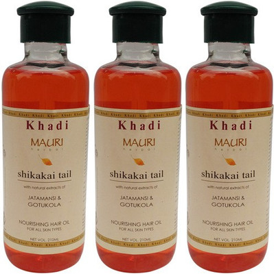 

Khadi Mauri Shikakai Oil - Pack of 3 - Herbal Ayurvedic Hair Oil(630 ml)