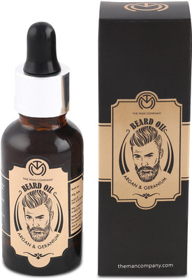 THE MAN COMPANY 100% Natural Smoothening Beard Oil -Argan & Geranium Hair Oil(30 ml)