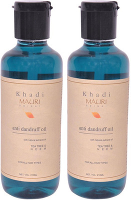 

Khadi Mauri Anti Dandruff Hair Oil Pack of 2 Herbal Ayurvedic Natural 210 ml each Hair Oil(420 ml)