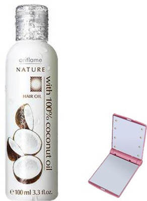 

Oriflame Sweden NATURE HAIR OIL WITH 100% COCONUT WITH SMART POCKET MIRROR Hair Oil(100 ml)