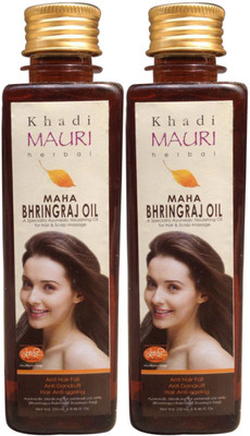 

Khadi Mauri Maha Bhringraj Pack of 2 Herbal Ayurvedic 250 ml each Hair Oil(500 ml)