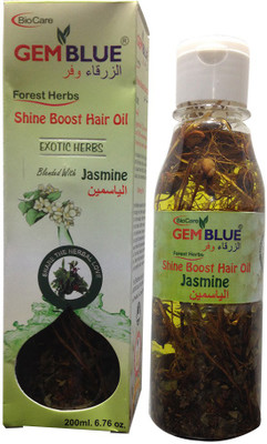 

Biocare Gem Blue, Forest Herbs, Shine Boost, Blended With Jasmine Hair Oil(200 ml)