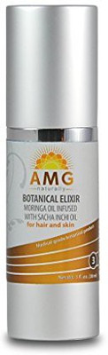

AMG 100% Organic, Botanical Elixir Moringa Oil Infused With Sacha Inchi Oil for skin, hands and hair or problem areas such as psoriasis of the elbows or scalp, or eczema prone areas Hair Oil(30 ml)