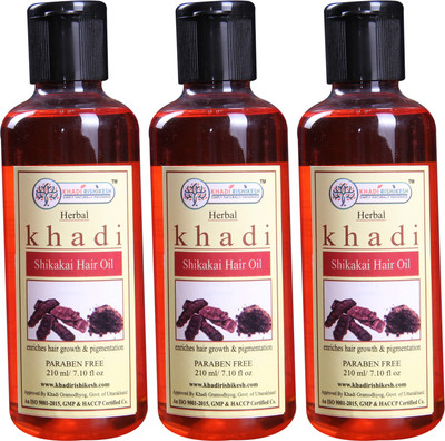 

Khadi Rishikesh Herbal Shikakai Pack of 3 Each - Hair Oil(210 ml)