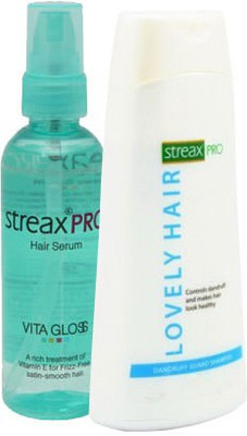 

Streax Pro Hair Serum Vita Gloss 100ml Combo with Dandruff Guard Shampoo 250ml(350 ml)