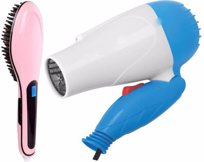

3P Kart Combo Kit of Ceramic Brush Straightener and Dryer(Set of 2)