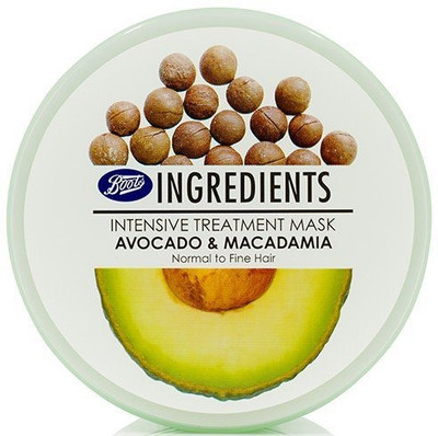 

Boots Ingredients Intensive Treatment mask Avocodo and macadamia Normal to Fine Hair(400 ml)