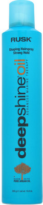 

Rusk Shaping Deep Shine Oil Advanced Marine Therapy with Pure Argan Oil Hairspray, Strong Hold(300 g)