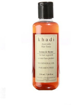 

Khadi Natural Ayurvedic Hair Regrowth Tonic - Henna & Thyme (Paraben Free)(210 ml)