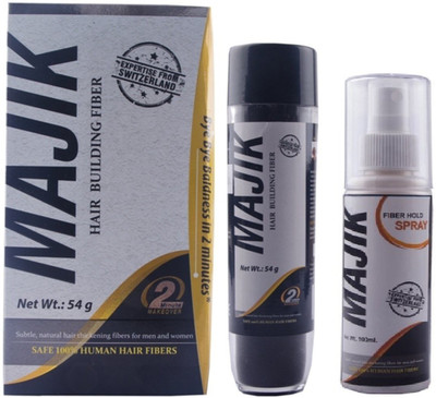 

Majik Hair Building Fiber 54 Gm Jet Black With Hold Spray(54 g)