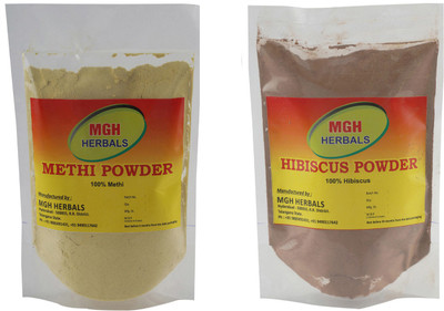 MGH Herbals Methi and Hibiscus Powder Combo(400 g)