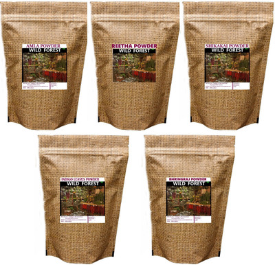 

WILD FOREST WILD FOREST HAIR TREATMENT COMBO (AMLA,REETHA ,SHIKAKAI,INDIGO LEAVES & BHRINGRAJ ) POWDER(1000 g)