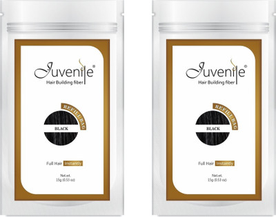 

Juvenile Hair Building Fibers Refill Bag Black 15gm Pack of 2 JVNLRB15BL2pc Extreme Hair Volumizer Powder(30 g)