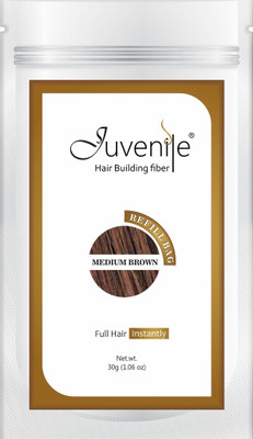 

Juvenile Hair Fibers Hair Concealors Refill Bag Medium Brown 30gm JVNLRB30MB Extreme Hair Volumizer Powder(30 g)