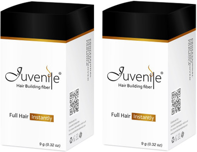 

Juvenile Hair Fiber Hair Building Fiber Pack of 2 Dark Brown 9gm JVNLHFDB9PO2 Extreme Hair Volumizer Powder(18 g)
