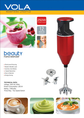 

Vola VBM-2501 250 W Hand Blender(Red, Black)