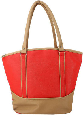

New Eva Shoulder Bag(Red, Beige), Beige;red