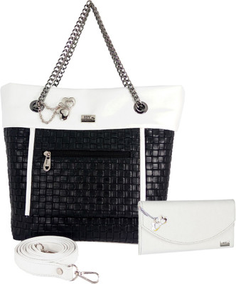 

Anglopanglo Shoulder Bag(White, Black), Black;white