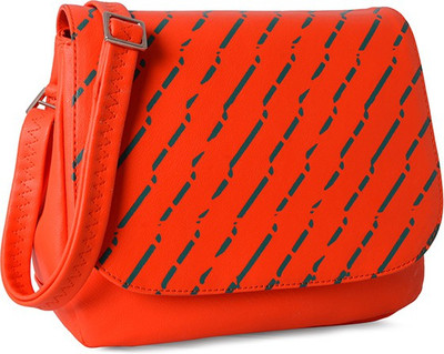 

Baggit Women Casual Orange Leatherette Sling Bag