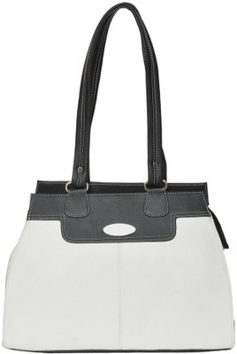 

JH handbag Hand-held Bag(White, Black), Black;white