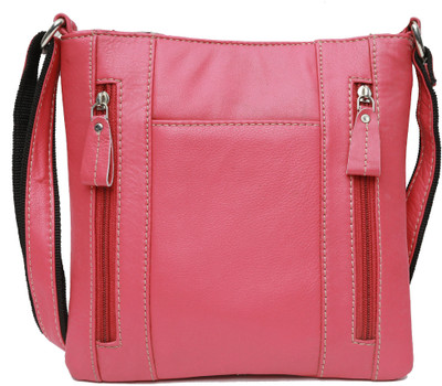 

Leather Junction Messenger Bag(Pink)