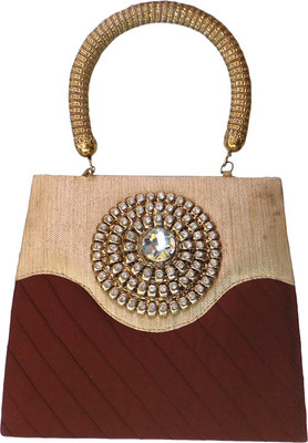 

Bhamini Hand-held Bag(Maroon, Khaki), Khaki;maroon