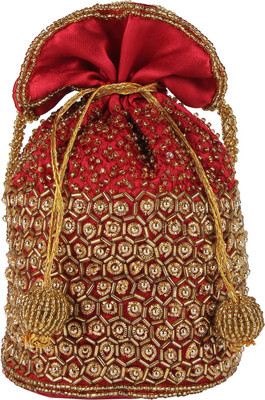 

Ahankara Pouch Potli(Maroon, Gold), Gold;maroon