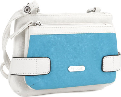 

Lavie Sling Bag(White, Blue), Blue;white