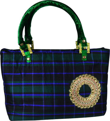 

Arisha kreation Co Hand-held Bag(Green, Black), Black;green