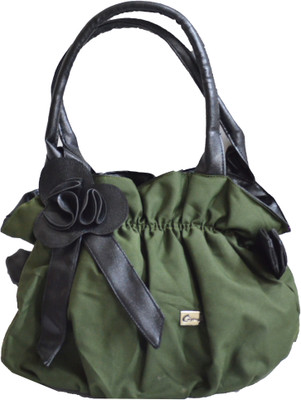 JG Shoppe Hand-held Bag(Green, Black), Black;green