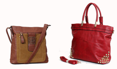 

Carry on Bags Hand-held Bag(Red, Brown), Brown;red