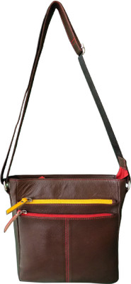 

Style 98 Women Casual Brown Genuine Leather Sling Bag