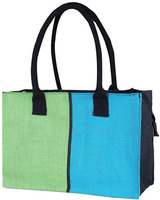 

Jute Tree Hand-held Bag(Green, Blue), Blue;green