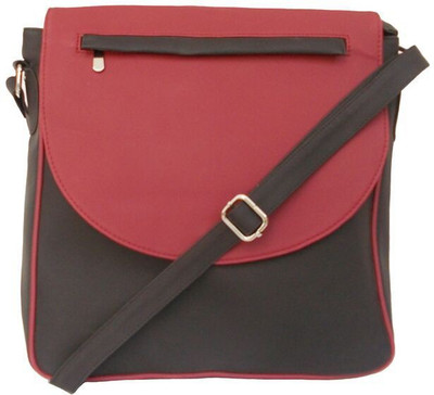 

Feliza Messenger Bag(Black, Maroon)