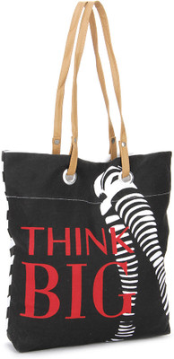 

Kanvas Katha Tote(Black, White)