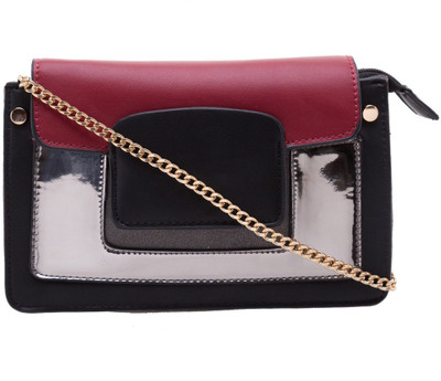 

Elespry Sling Bag(Red, Silver, Black), Black;red;silver