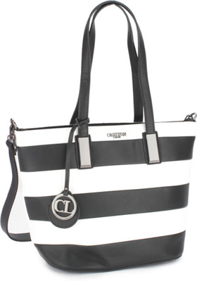

Carlton London Tote(White, Black), Black;white