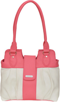 

JH handbag Hand-held Bag(White, Pink), Pink;white