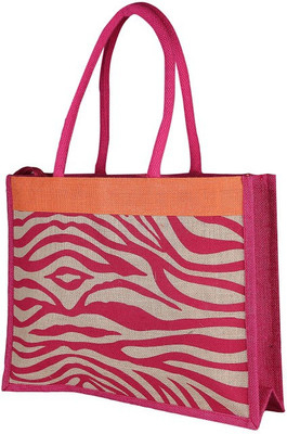 Jute Tree Tote(Pink, Orange), Orange;pink