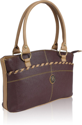 

Jacy London Hand-held Bag(Brown, Beige), Beige;brown