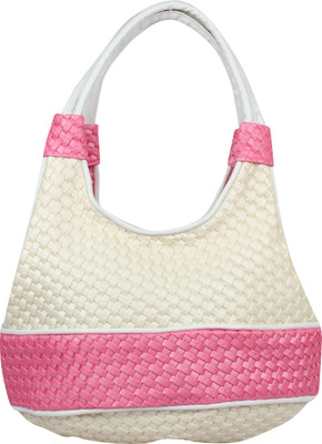 

Cottage Accessories Hand-held Bag(White, Pink), Pink;white