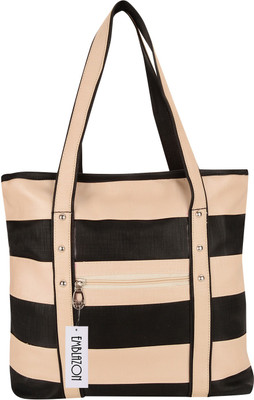 

Emblazon Hand-held Bag(Beige, Black)