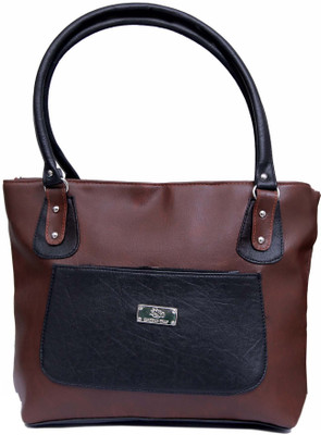 

NRS NRS BLACK BROEN HANDBAG Waterproof School Bag(Black, Brown, 14 inch)