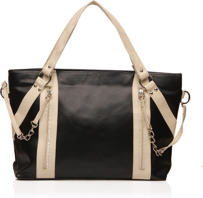 

Nell Hand-held Bag(Black, Beige), Beige;black