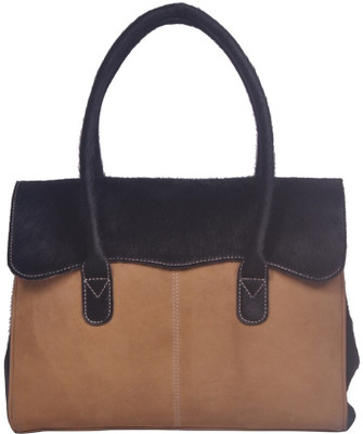 

Justanned Hand-held Bag(Tan, Black), Black;tan
