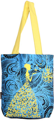 

Kanvas Katha Tote(Blue, Black), Black;blue