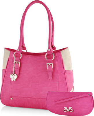 

Butterflies Hand-held Bag(Pink, Beige), Beige;pink