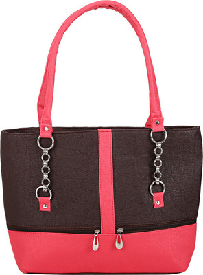 Jhalak Fashion Hand-held Bag(Red, Brown), Brown;red